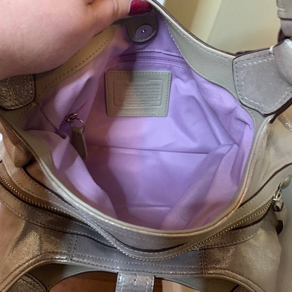 Coach Sparkly Silver Shoulder Purse - Picture 8 of 8